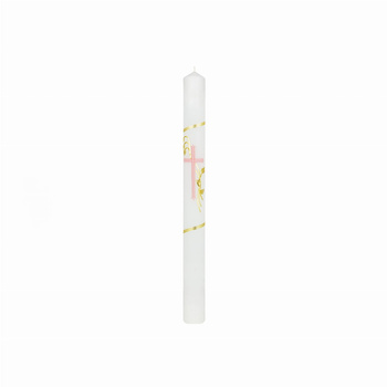 ŚWIECA CHRZCIELNA, RECZNIE ZDOBIONA + OKAPNIK+ PERSONALIZACJA    (1)