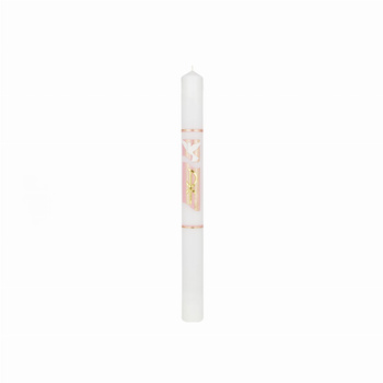 ŚWIECA CHRZCIELNA, RECZNIE ZDOBIONA + OKAPNIK+ PERSONALIZACJA   (1)