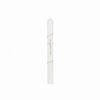 ŚWIECA CHRZCIELNA, RECZNIE ZDOBIONA + OKAPNIK+ PERSONALIZACJA