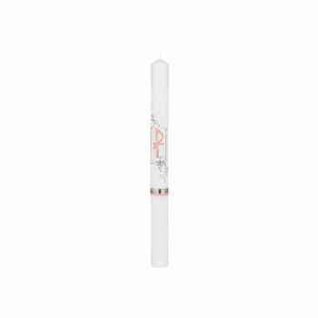 ŚWIECA CHRZCIELNA, RECZNIE ZDOBIONA + OKAPNIK+ PERSONALIZACJA