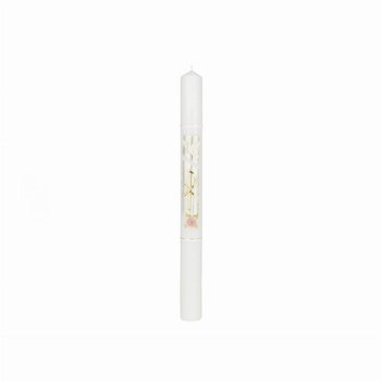 ŚWIECA CHRZCIELNA, RECZNIE ZDOBIONA + OKAPNIK+ PERSONALIZACJA     (1)