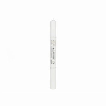 ŚWIECA CHRZCIELNA, RECZNIE ZDOBIONA + GRATISY   (1)