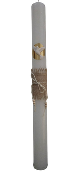 ŚWIECA DO KOMUNII ŚWIĘTEJ, ZDOBIONA W STYLU BOHO