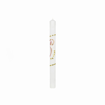 ŚWIECA CHRZCIELNA, RECZNIE ZDOBIONA + GRATISY  (1)