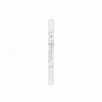 ŚWIECA CHRZCIELNA, RECZNIE ZDOBIONA + OKAPNIK+ PERSONALIZACJA   (1)