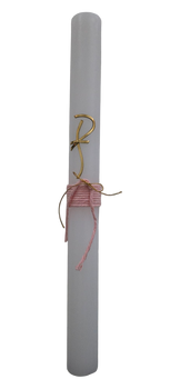 ŚWIECA DO CHRZTU ŚWIETEGO, ZDOBIONA W STYLU BOHO